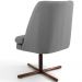 Kit 02 Poltronas Decorativa Giratória Base X Pérsia D02 Linho Cinza C-416 - Lyam Decor
