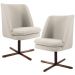 Kit 02 Poltronas Decorativa Giratória Base X Pérsia D02 Veludo Bege B-309 - Lyam Decor