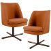 Kit 02 Poltronas Decorativa Giratória Base X Pérsia D02 Veludo Telha B-262  - Lyam Decor