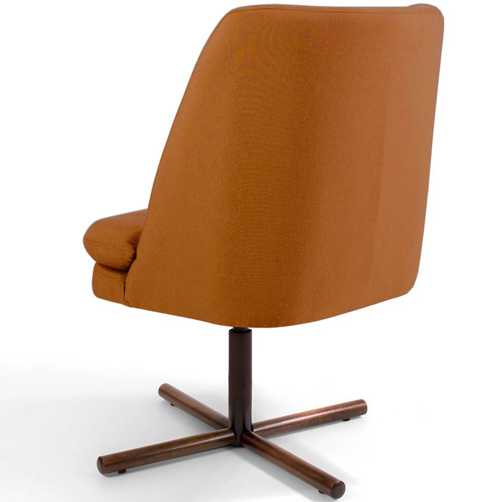 Kit 02 Poltronas Decorativa Giratória Base X Pérsia D02 Veludo Telha B-262  - Lyam Decor