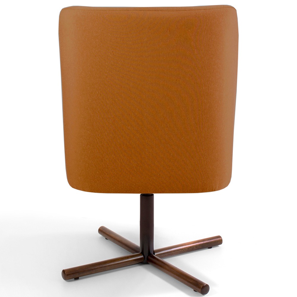 Kit 02 Poltronas Decorativa Giratória Base X Pérsia D02 Veludo Telha B-262  - Lyam Decor