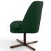 Kit 02 Poltronas Decorativa Giratória Base X Pérsia D02 Veludo Verde B-303 - Lyam Decor
