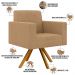 Kit 02 Poltronas Decorativa Giratória Base de Madeira Helô L02 Bouclê Mostarda - Lyam Decor