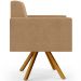 Kit 02 Poltronas Decorativa Giratória Base de Madeira Helô L02 Bouclê Mostarda - Lyam Decor