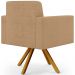 Kit 02 Poltronas Decorativa Giratória Base de Madeira Helô L02 Bouclê Mostarda - Lyam Decor