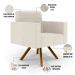 Kit 02 Poltronas Decorativa Giratória Para Sala Base de Madeira Helô L02 Linho Champagne -Lyam Decor
