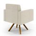 Kit 02 Poltronas Decorativa Giratória Para Sala Base de Madeira Helô L02 Linho Champagne -Lyam Decor