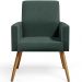 Kit 02 Poltronas Decorativa Maria W01 Pés Palito Linho Verde Musgo Couríssimo Camel - Lyam Decor