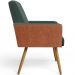Kit 02 Poltronas Decorativa Maria W01 Pés Palito Linho Verde Musgo Couríssimo Camel - Lyam Decor