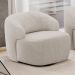 Kit 02 Poltronas Decorativa Orgânica Giratória Para Sala Living Barolo L06 Bouclê Bege - Lyam Decor