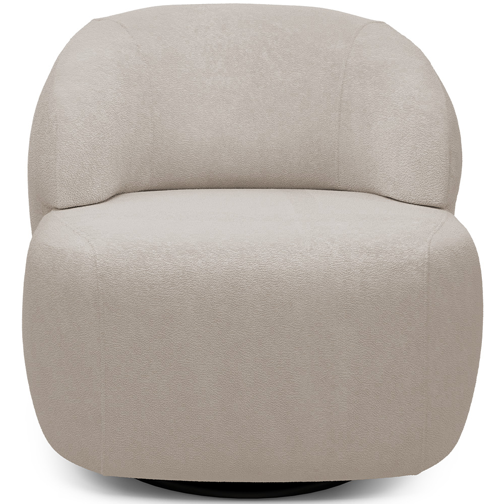 Kit 02 Poltronas Decorativa Orgânica Giratória Para Sala Living Barolo L06 Bouclê Bege - Lyam Decor