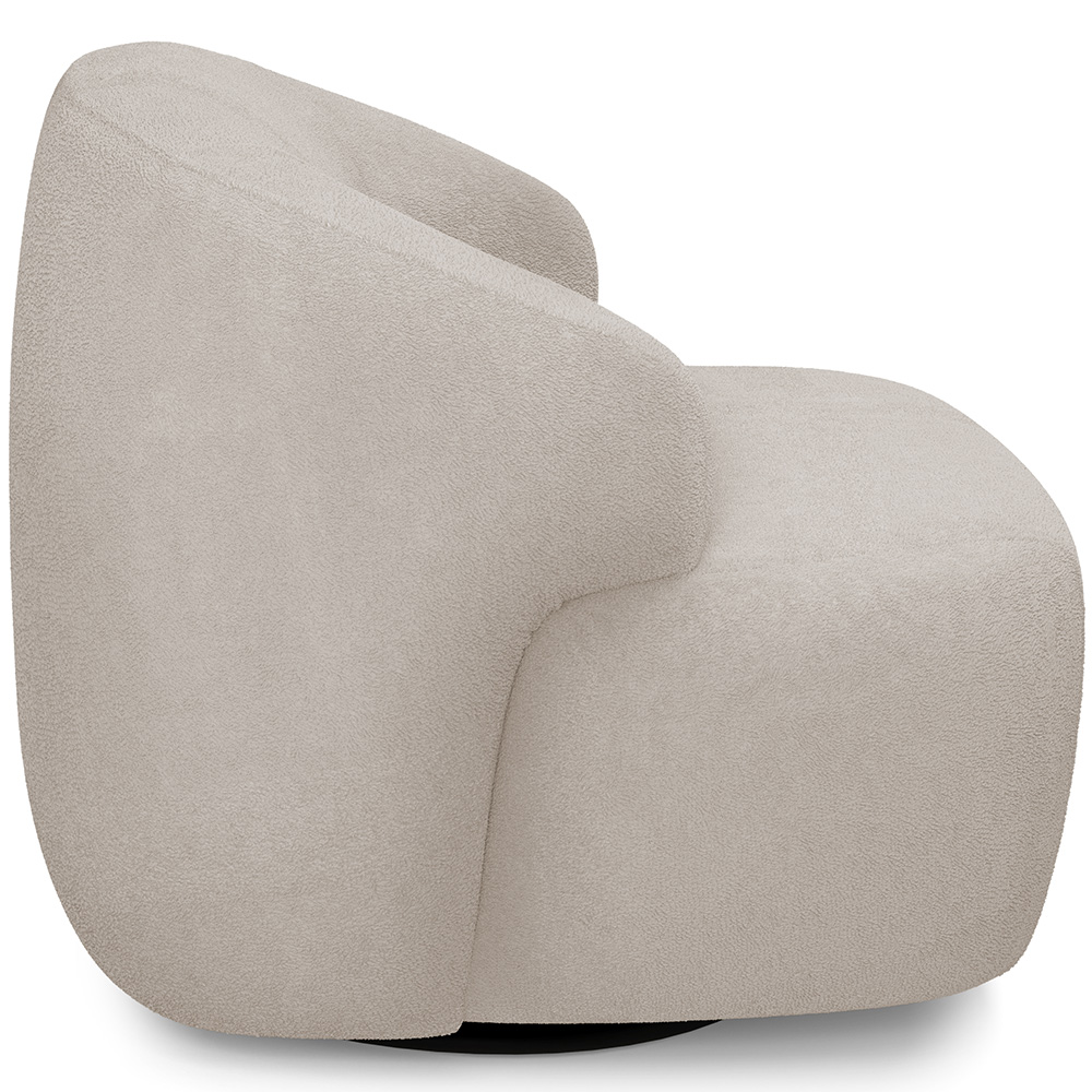 Kit 02 Poltronas Decorativa Orgânica Giratória Para Sala Living Barolo L06 Bouclê Bege - Lyam Decor