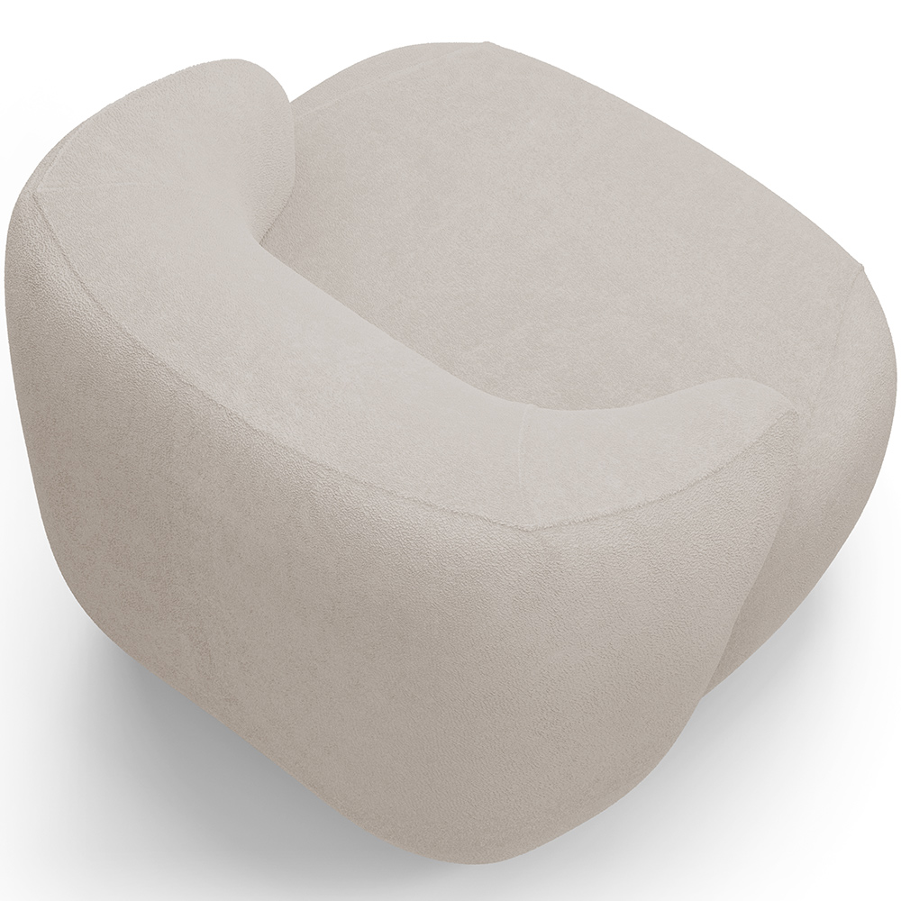 Kit 02 Poltronas Decorativa Orgânica Giratória Para Sala Living Barolo L06 Bouclê Bege - Lyam Decor