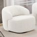 Kit 02 Poltronas Decorativa Orgânica Giratória Para Sala Living Barolo L06 Bouclê Branco - Lyam Decor