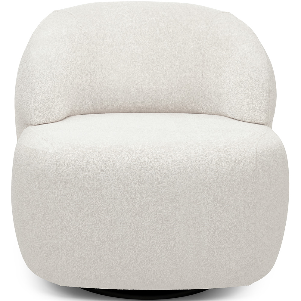 Kit 02 Poltronas Decorativa Orgânica Giratória Para Sala Living Barolo L06 Bouclê Branco - Lyam Decor