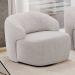 Kit 02 Poltronas Decorativa Orgânica Giratória Para Sala Living Barolo L06 Bouclê Cinza - Lyam Decor