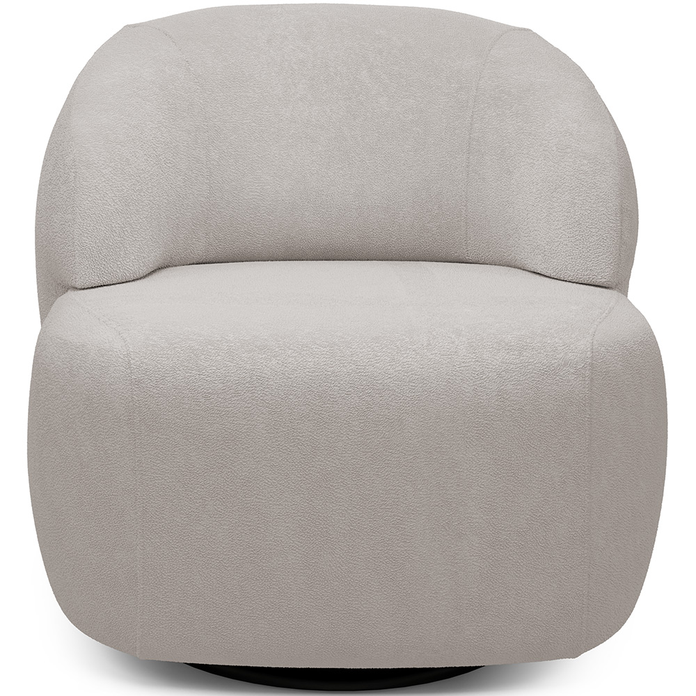 Kit 02 Poltronas Decorativa Orgânica Giratória Para Sala Living Barolo L06 Bouclê Cinza - Lyam Decor