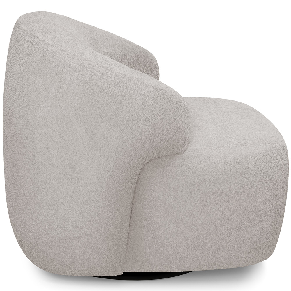 Kit 02 Poltronas Decorativa Orgânica Giratória Para Sala Living Barolo L06 Bouclê Cinza - Lyam Decor