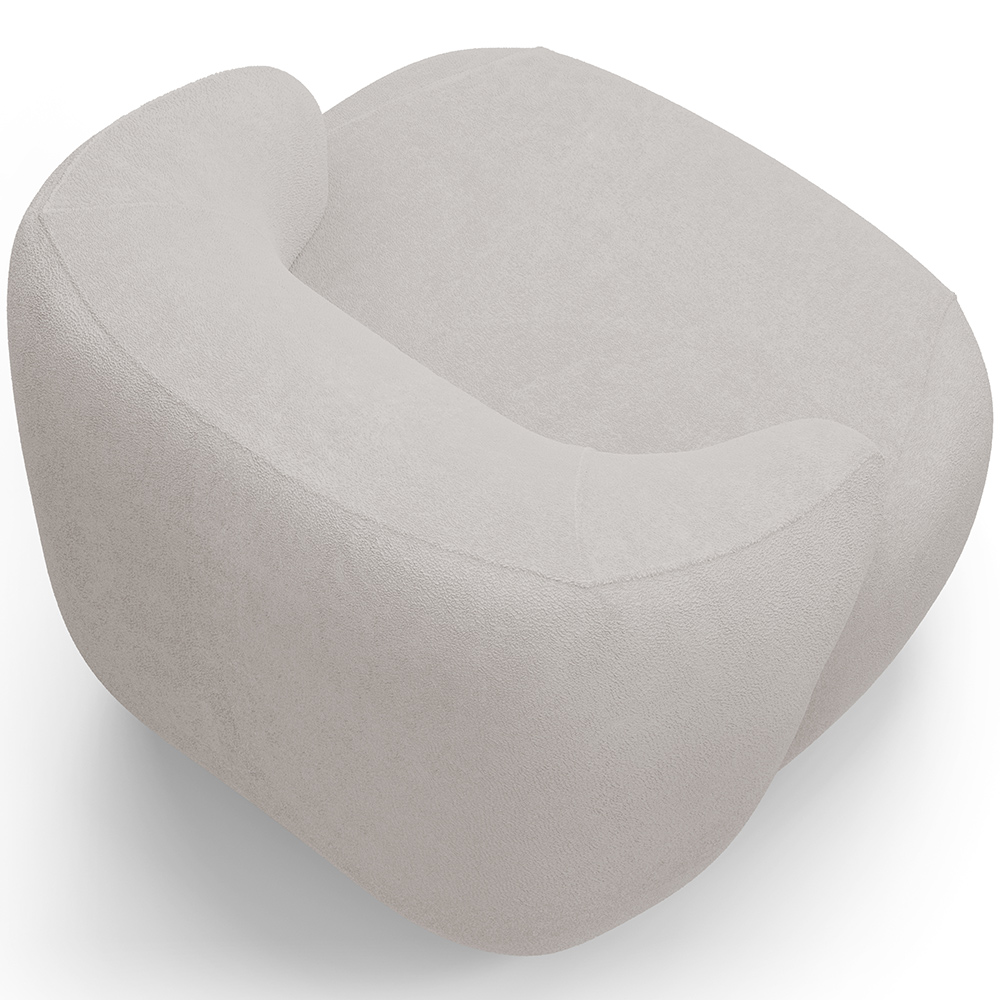 Kit 02 Poltronas Decorativa Orgânica Giratória Para Sala Living Barolo L06 Bouclê Cinza - Lyam Decor