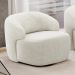 Kit 02 Poltronas Decorativa Orgânica Giratória Para Sala Living Barolo L06 Bouclê Off White - Lyam Decor