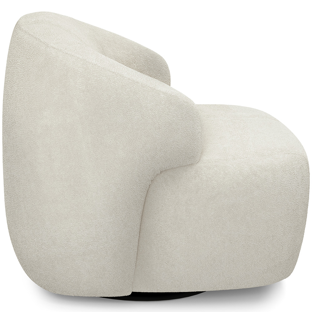 Kit 02 Poltronas Decorativa Orgânica Giratória Para Sala Living Barolo L06 Bouclê Off White - Lyam Decor