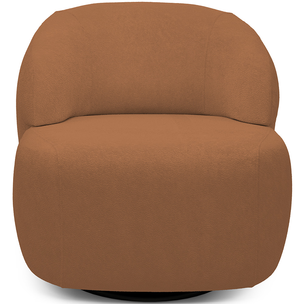 Kit 02 Poltronas Decorativa Orgânica Giratória Para Sala Living Barolo L06 Bouclê Terracota - Lyam Decor
