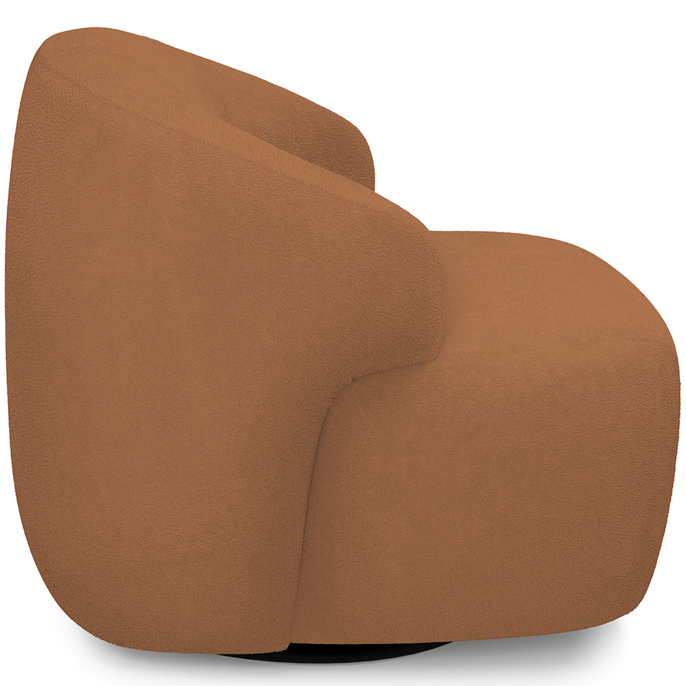 Kit 02 Poltronas Decorativa Orgânica Giratória Para Sala Living Barolo L06 Bouclê Terracota - Lyam Decor