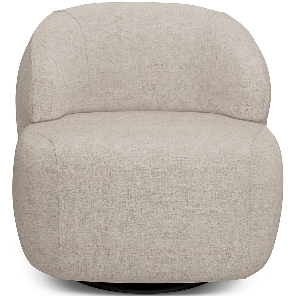 Kit 02 Poltronas Decorativa Orgânica Giratória Para Sala Living Barolo L06 Linho Bege - Lyam Decor