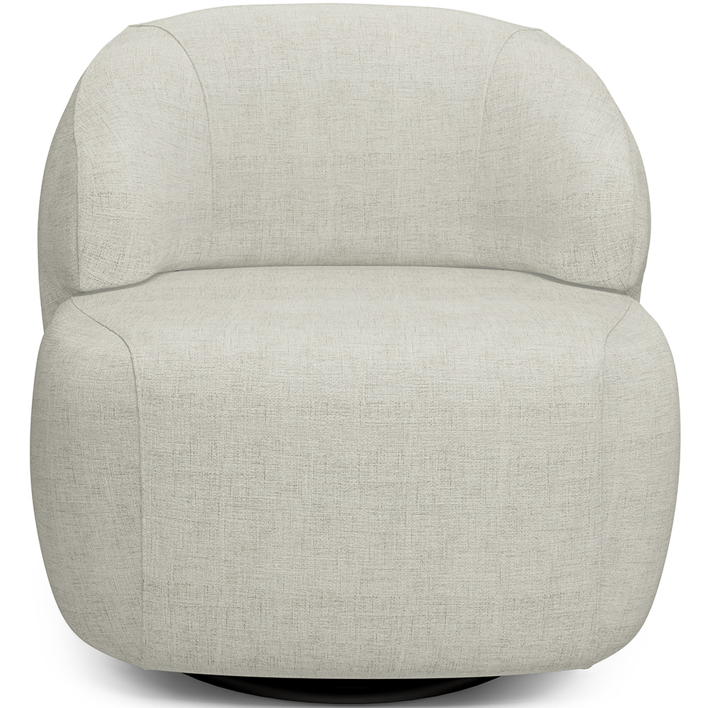Kit 02 Poltronas Decorativa Orgânica Giratória Para Sala Living Barolo L06 Linho Cru - Lyam Decor