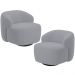 Kit 02 Poltronas Decorativa Orgânica Giratória Para Sala Living Barolo L06 Veludo Cinza - Lyam Decor