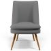 Kit 02 Poltronas Decorativa Pérsia Pés Palito D02 Veludo Cinza C-317 Corano Marrom B-38 - Lyam Decor