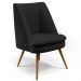 Kit 02 Poltronas Decorativa Pérsia Pés Palito D02 Veludo Preto C-300 Corano Preto B-97 - Lyam Decor