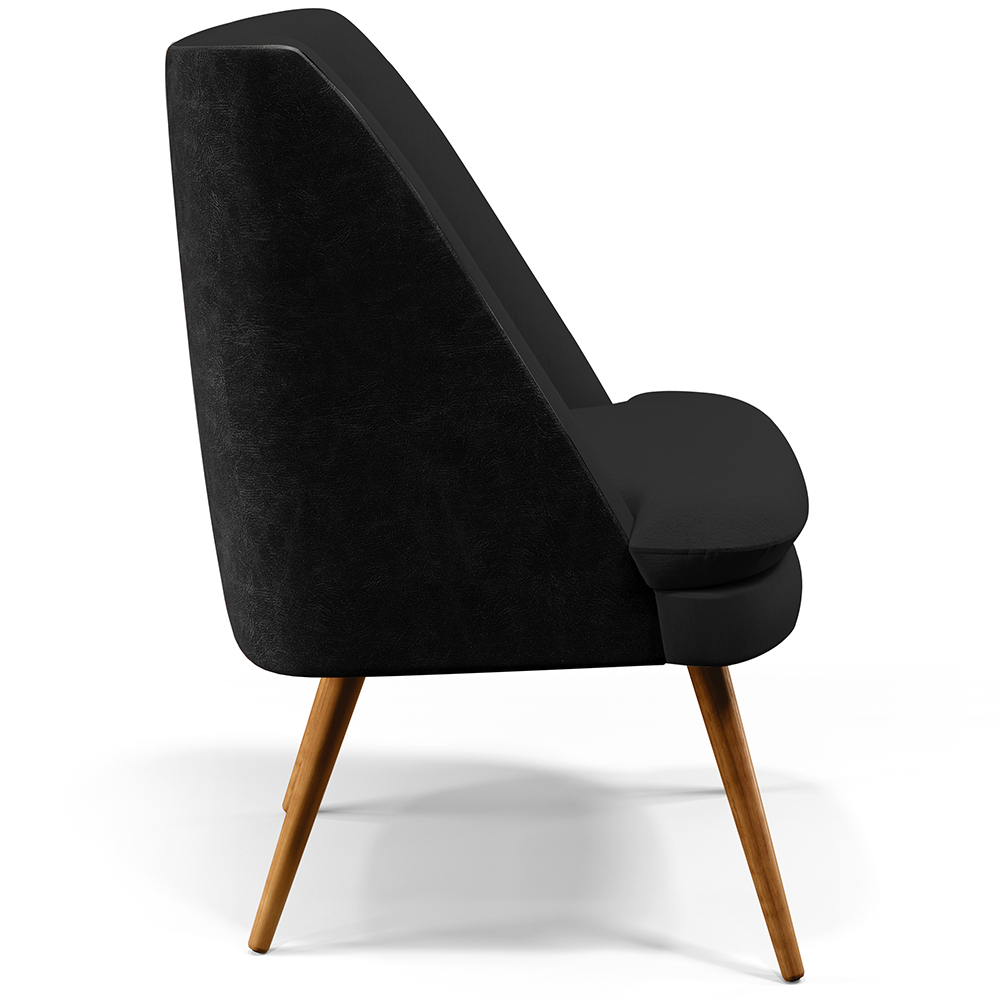 Kit 02 Poltronas Decorativa Pérsia Pés Palito D02 Veludo Preto C-300 Corano Preto B-97 - Lyam Decor
