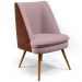 Kit 02 Poltronas Decorativa Pérsia Pés Palito D02 Veludo Rosê C-305 Corano Marrom B-38 - Lyam Decor