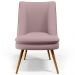 Kit 02 Poltronas Decorativa Pérsia Pés Palito D02 Veludo Rosê C-305 Corano Marrom B-38 - Lyam Decor