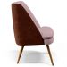 Kit 02 Poltronas Decorativa Pérsia Pés Palito D02 Veludo Rosê C-305 Corano Marrom B-38 - Lyam Decor