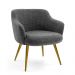 Kit 02 Poltronas Decorativa Pés Palito D'Ouro Jade D02 Linho Chumbo C-469 - Lyam Decor