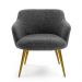 Kit 02 Poltronas Decorativa Pés Palito D'Ouro Jade D02 Linho Chumbo C-469 - Lyam Decor