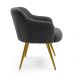 Kit 02 Poltronas Decorativa Pés Palito D'Ouro Jade D02 Linho Chumbo C-469 - Lyam Decor