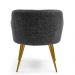 Kit 02 Poltronas Decorativa Pés Palito D'Ouro Jade D02 Linho Chumbo C-469 - Lyam Decor