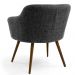 Kit 02 Poltronas Decorativa Pés Palito Jade D02 Linho Chumbo C-469 - Lyam Decor