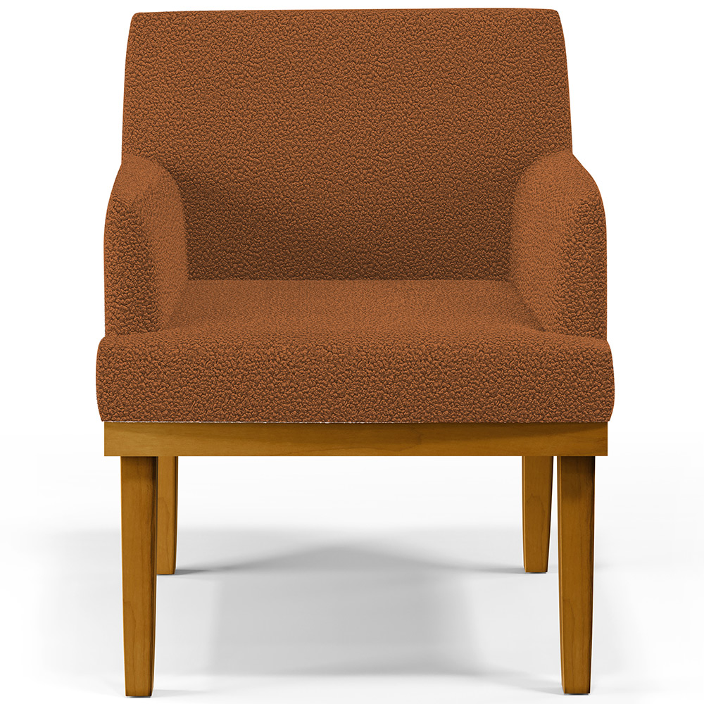 Kit 02 Poltronas Decorativa Para Sala De Estar E Recepção Beatriz W01 Bouclê Terracota - Lyam Decor