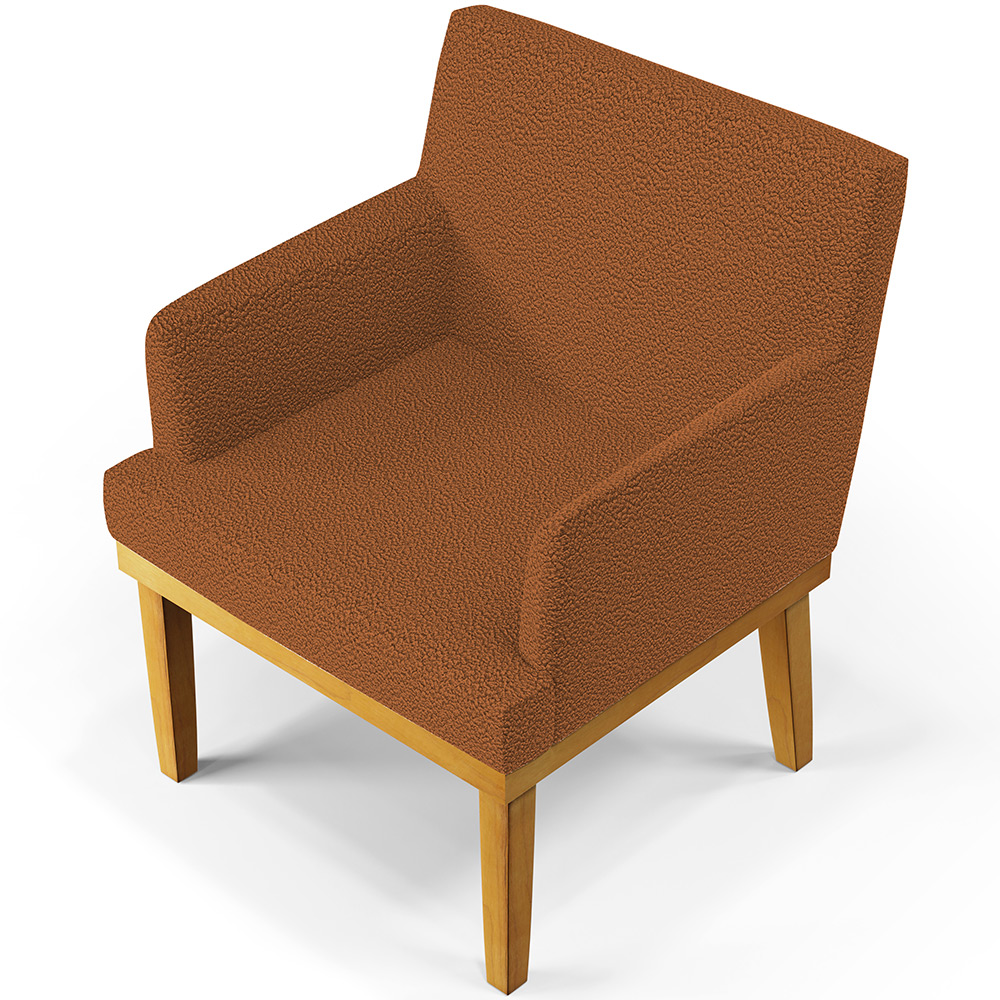 Kit 02 Poltronas Decorativa Para Sala De Estar E Recepção Beatriz W01 Bouclê Terracota - Lyam Decor