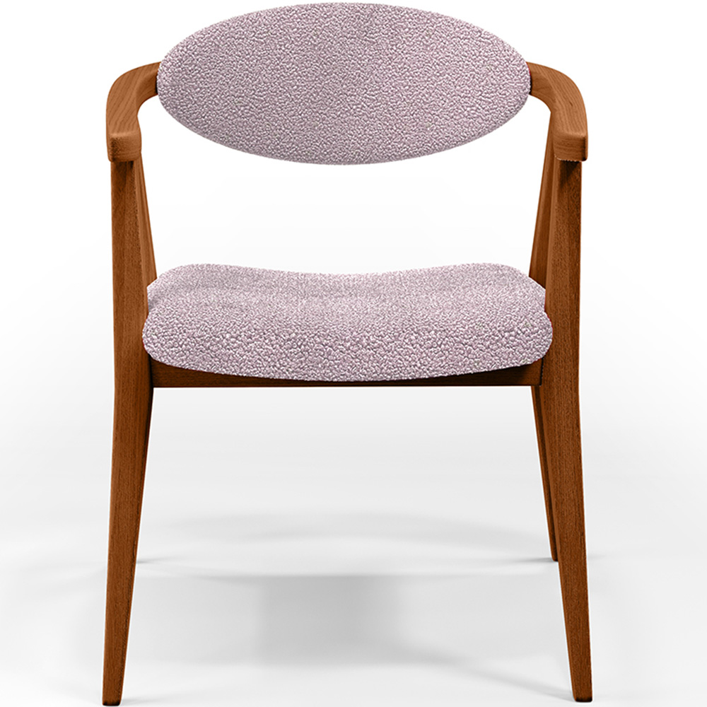 Kit 02 Poltronas Decorativa Para Sala De Estar E Recepção Cecília L02 Bouclê Rosê - Lyam Decor