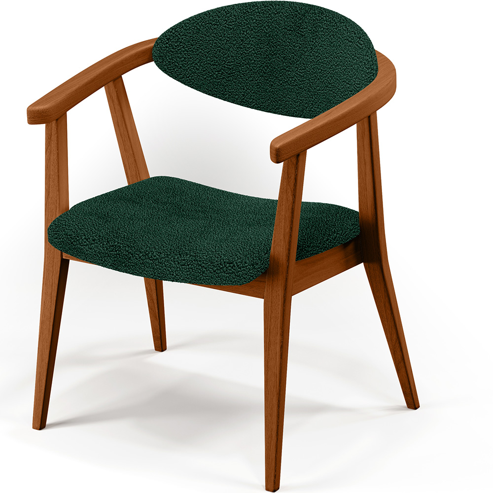 Kit 02 Poltronas Decorativa Para Sala De Estar E Recepção Cecília L02 Bouclê Verde - Lyam Decor