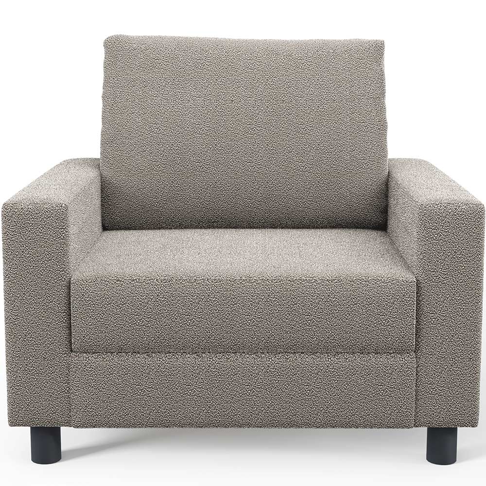 Kit 02 Poltronas Decorativa Para Sala De Estar E Recepção Malta L02 Bouclê Bege - Lyam Decor