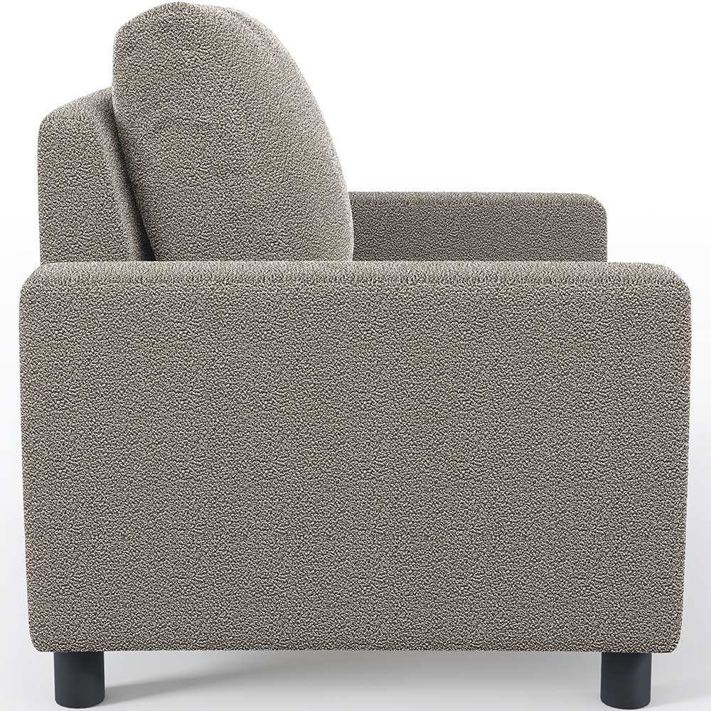 Kit 02 Poltronas Decorativa Para Sala De Estar E Recepção Malta L02 Bouclê Bege - Lyam Decor