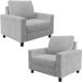 Kit 02 Poltronas Decorativa Para Sala De Estar E Recepção Malta L02 Bouclê Cinza - Lyam Decor