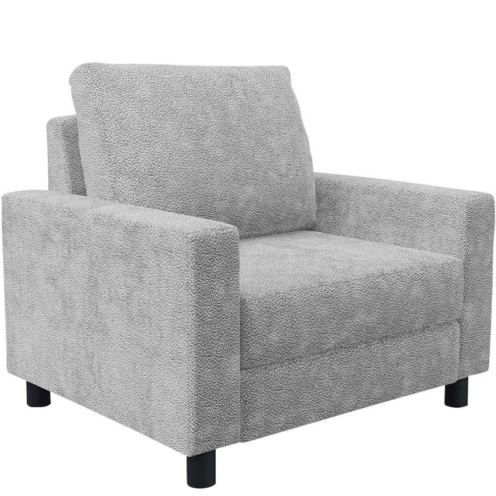 Kit 02 Poltronas Decorativa Para Sala De Estar E Recepção Malta L02 Bouclê Cinza - Lyam Decor