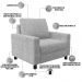 Kit 02 Poltronas Decorativa Para Sala De Estar E Recepção Malta L02 Bouclê Cinza - Lyam Decor